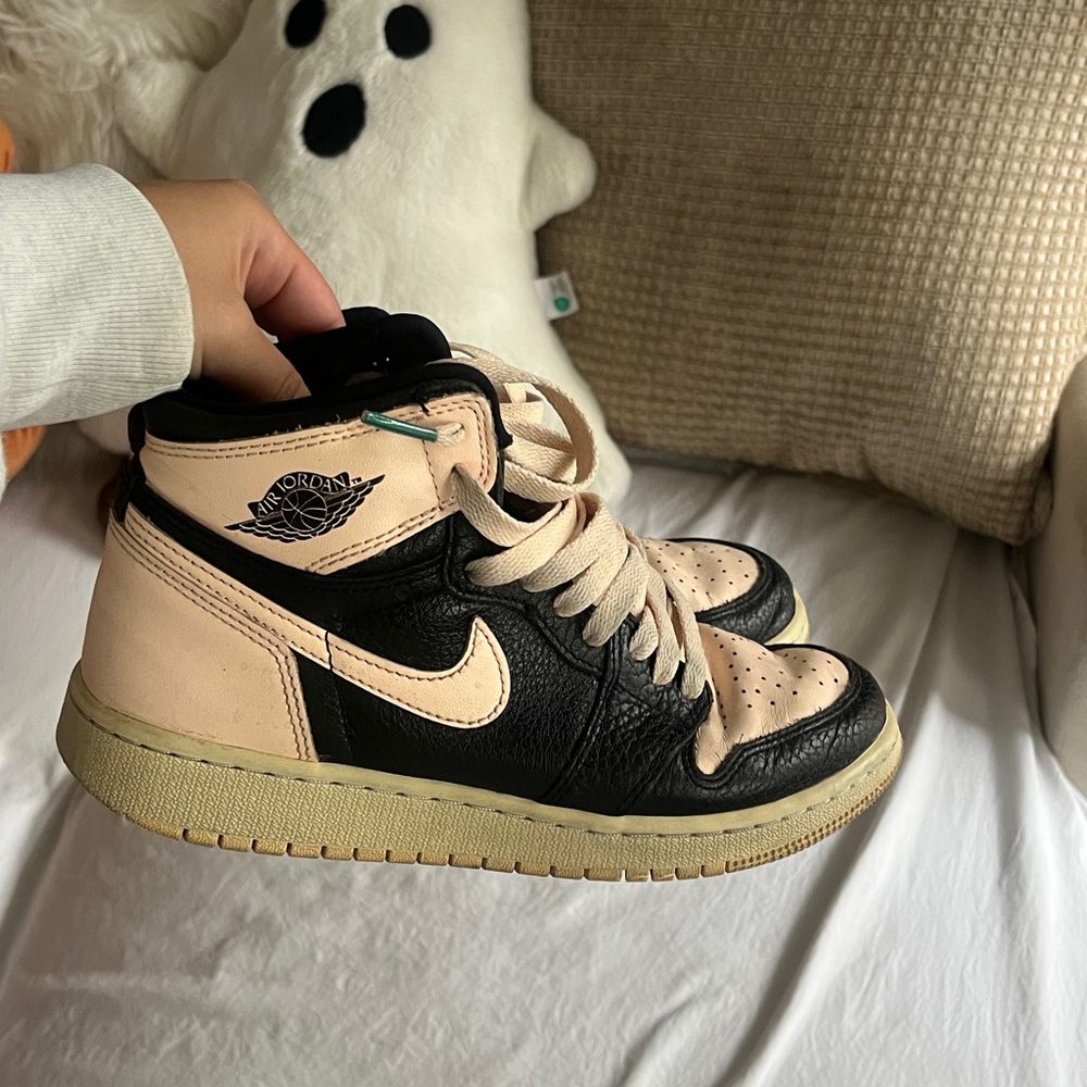 Air Jordan Black and Pink High-Top Sneakers